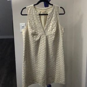 MICHAEL Michael Kors Gold Shift Eyelet Dress
